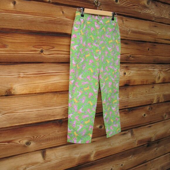 Rare Vintage Girls Lilly Pulitzer Circus Print Pants - Picture 2 of 8